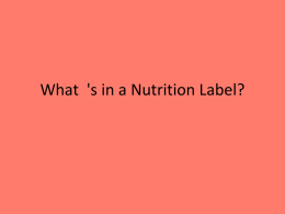What's in a Nutrition Label?