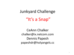 Junkyard Challenge - Home Page | Science Olympiad