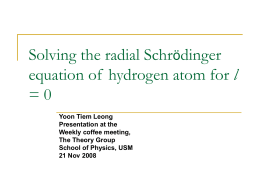 Solving the radial Schrodinger equation for l = 0