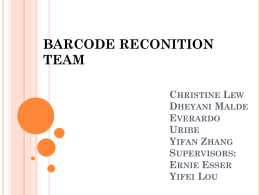 Barcode Recognition Team - University of California, Irvine