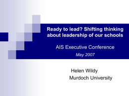Ready to Lead - Shifting thinking about leadership of our