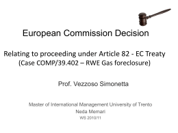 International Competition Law University of Trento MIM course