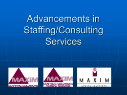Advancements in Staffing/Consulting Services