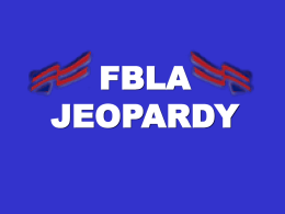 FBLA Jeopardy