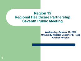 Region 15 Regional Healthcare Partnership Orientation Meeting