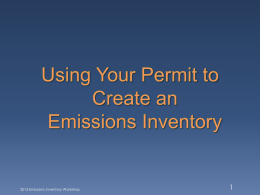 Using Your Permit to Create anEmissions Inventory
