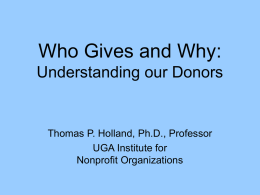 Historical and Organizational Contexts of Fundraising