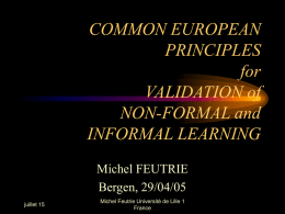 COMMON EUROPEAN PRINCIPLES for VALIDATION of NON …