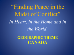 Finding Peace in a World of Conflict