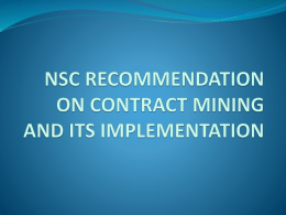 RECOMMENDATION OF NATIONAL SAFETY CONFERENCES ON …