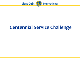 Centennial Service Challenge