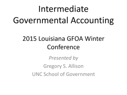 Intermediate Governmental Accounting 2015 Louisiana GFOA