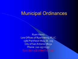 Municipal Ordinances