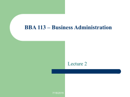 BBA 113 Business Administration