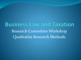 Business Law and Taxation