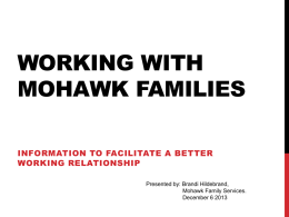 Working with Mohawk Families - Hastings & Prince Edward