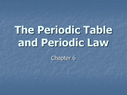 The Periodic Table and Periodic Law