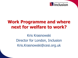 LSEO and welfare to work in London