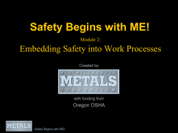 Module 2: Embedding Safety into Work Processes