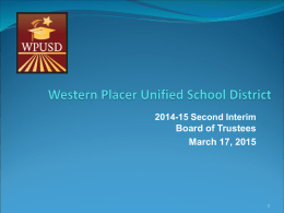 2010-11 First Interim - Western Placer Unified School District
