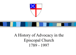 A History of Advocacy in the Episcopal Church 1789