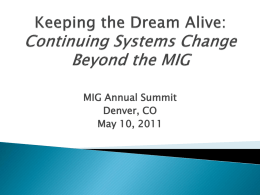 Keeping the Dream Alive: Continuing Systems Change Beyond