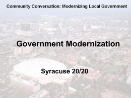 Modernizing Local Government