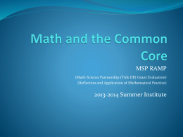 Math and the Common Core - Cambria Heights School District