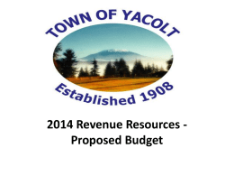 2014 Budget Revenue Resources - Home Page | Town of Yacolt