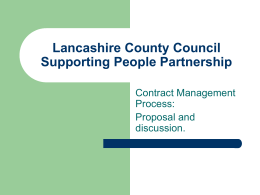 Lancashire County Council Supporting People Partnership