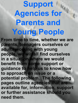 Support Agencies for Parents and Young People