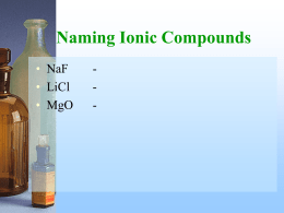 Naming Ionic Compounds - Home Page
