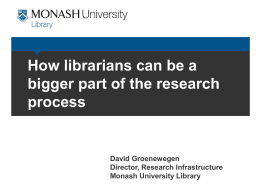 Research Infrastructure and the Library