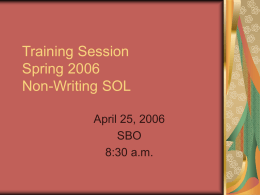 Training Session Spring 2006 Non