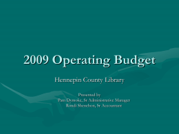 2009 Operating Budget - Hennepin County Library