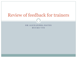 Review of feedback for trainers