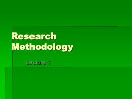 Research Methodolgy - Welcome to My Economics Page