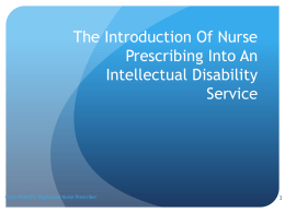 The Introduction Of Nurse Prescribing Into An Intellectual
