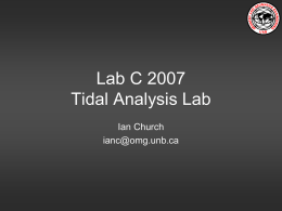 Lab C 2007 Tidal Analysis Lab