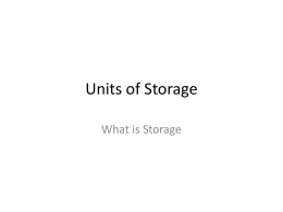 Units of Storage - Des Etages Info Tech