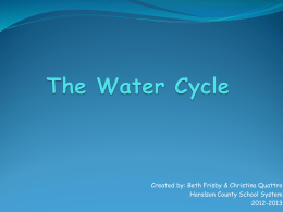 The Water Cycle - Haralson County School District