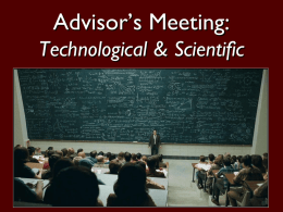 Preliminary Advising Session