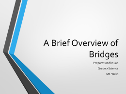A Brief Overview of Bridges