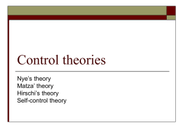 Control theories - Cooley, Wilson Hall, Sociology Lab