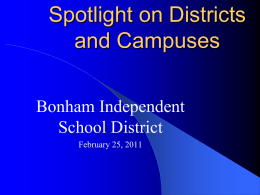 Bonham ISD - Region 10 Education Service Center
