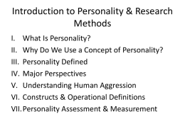 What Is Personality?