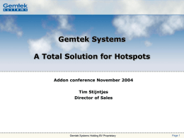 Gemtek Systems Product Roadmap - ARGE wireless