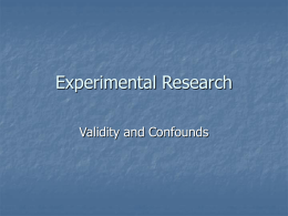 Experimental Research - University of Puget Sound