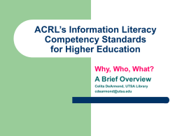 ACRL Information Literacy Standards