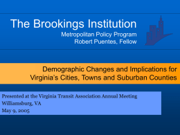Demographic Changes and Implications for Virginia’s Cities